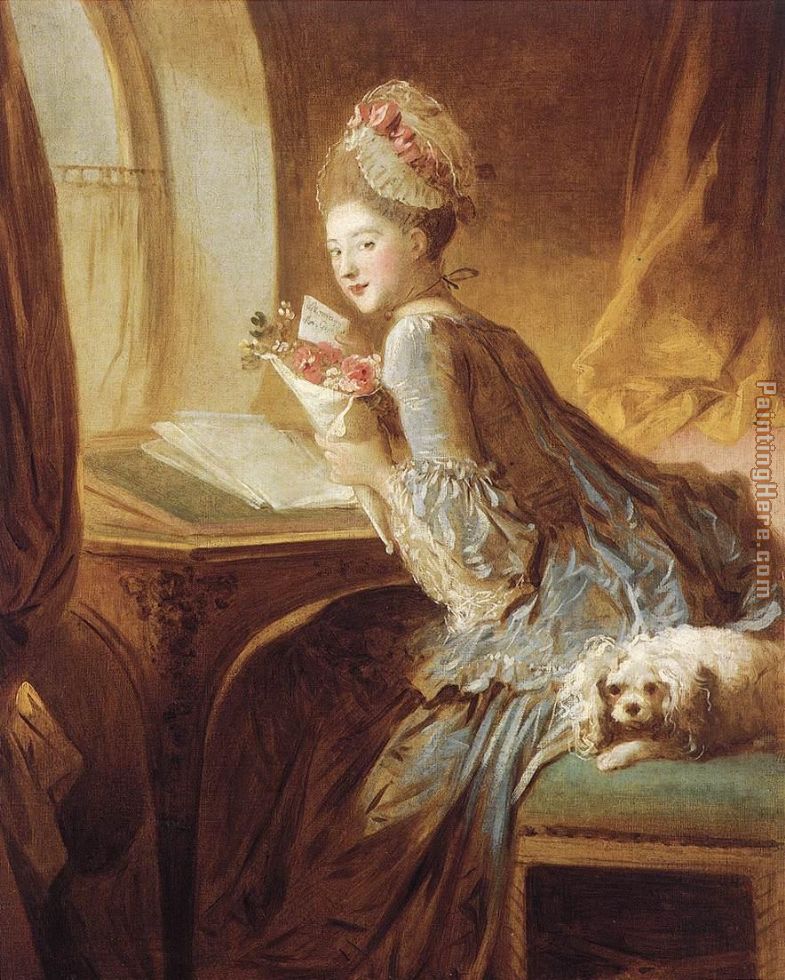 The Love Letter painting - Jean Fragonard The Love Letter art painting